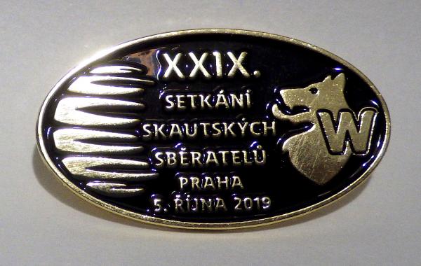 Odznak XXIX. setkn skautskch sbratel Praha 2019 - ern